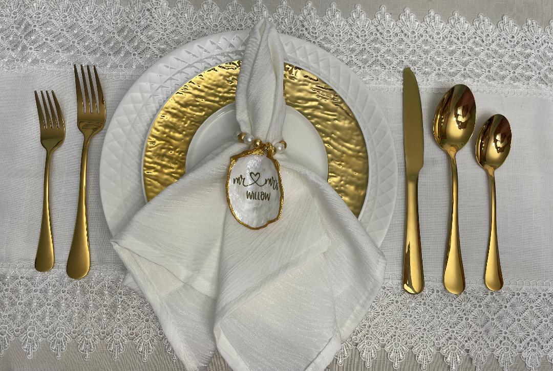 Wedding Custom Napkin Rings Place Setting & Favors