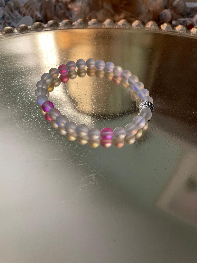 White and Pink Mermaid Bracelet