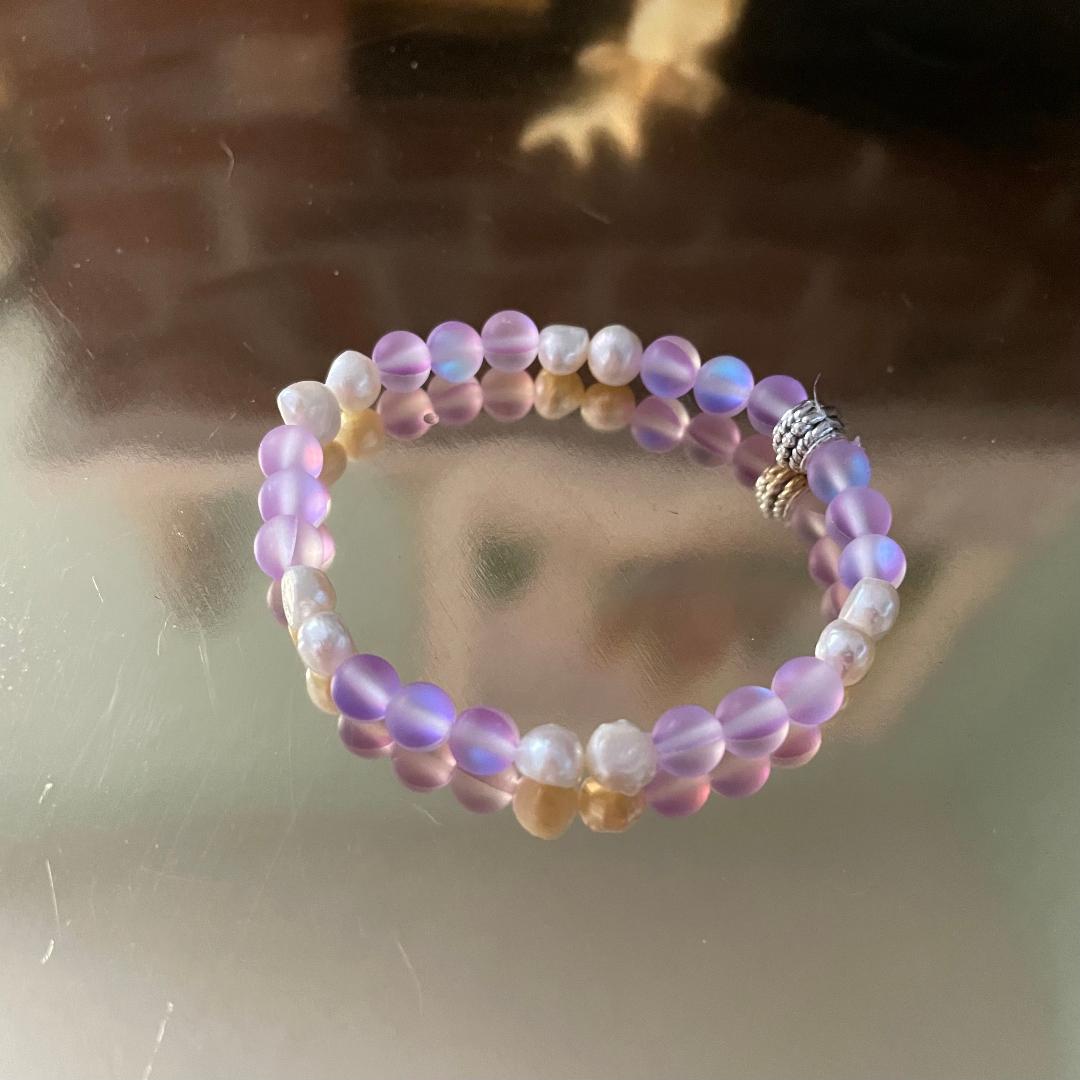 Purple Mermaid and Fresh Water Beads