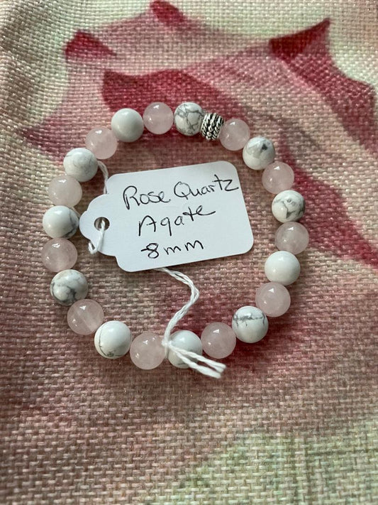 Rose Quartz with Agate Bracelet
