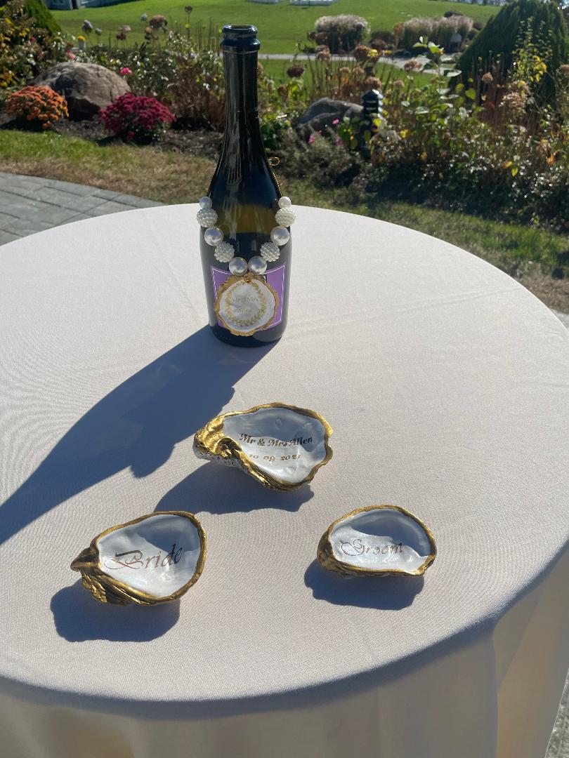 Custom Wedding Wine Bottle Shell Craft Necklace