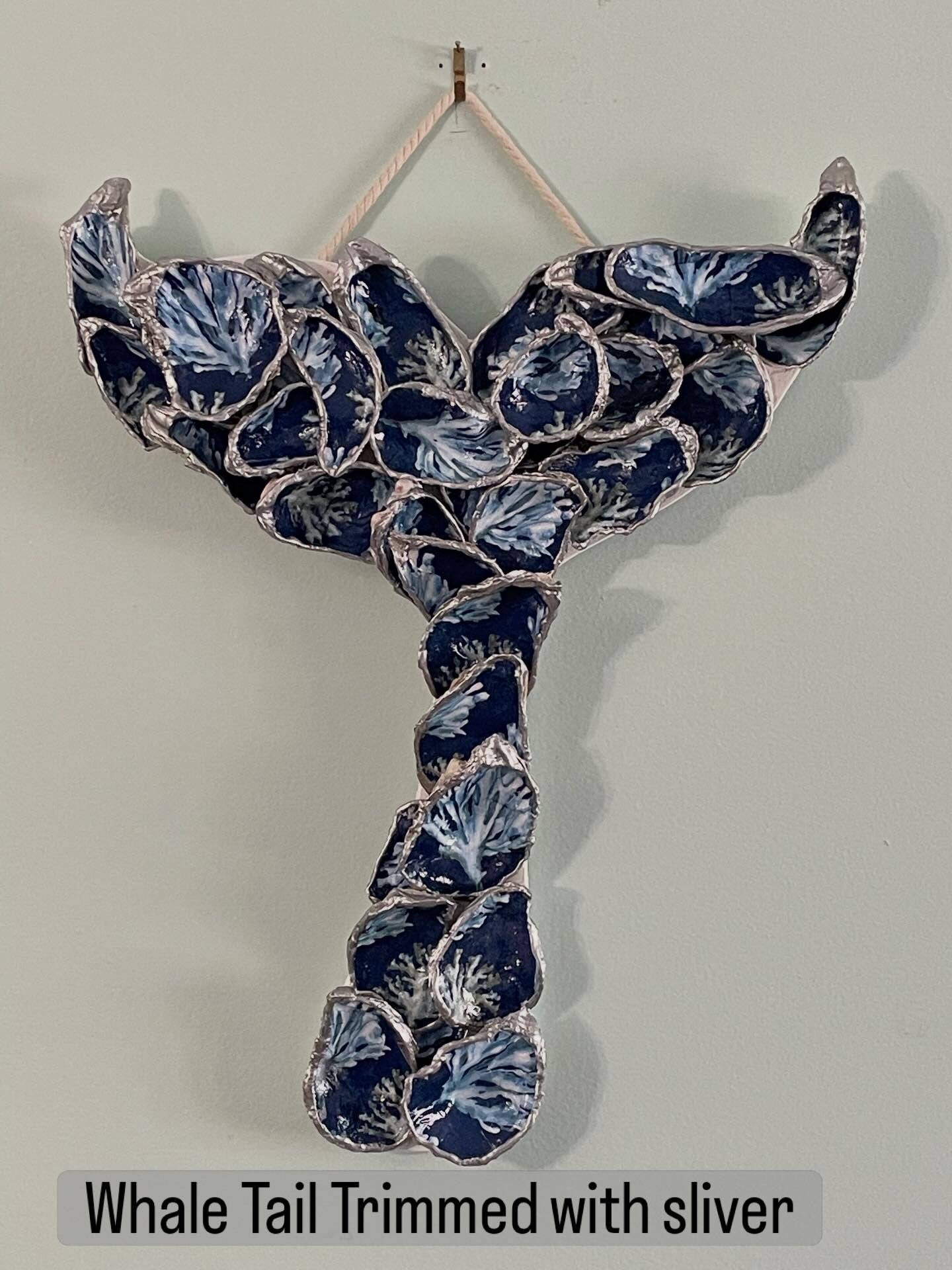 Blue and White SMALL WHALE'S TAIL Artwork