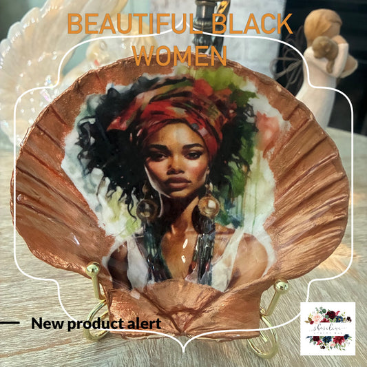 Large Scallop Shell Stunning Black Women