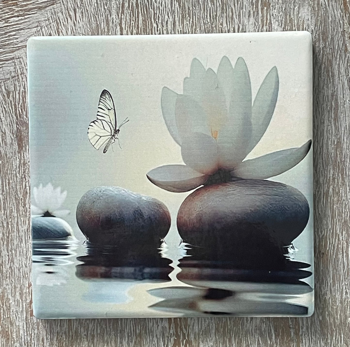 Lotus Flower with butterfly Coaster