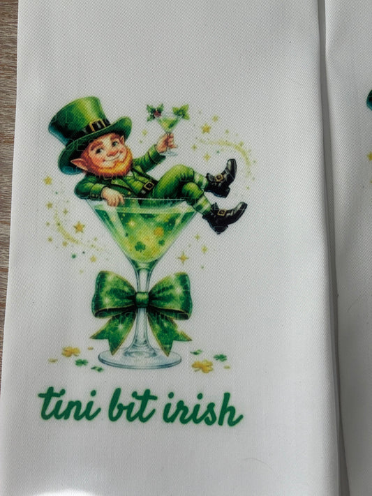 St Paddy's Day Leprechaun Tini Bit Irish Tea Towel