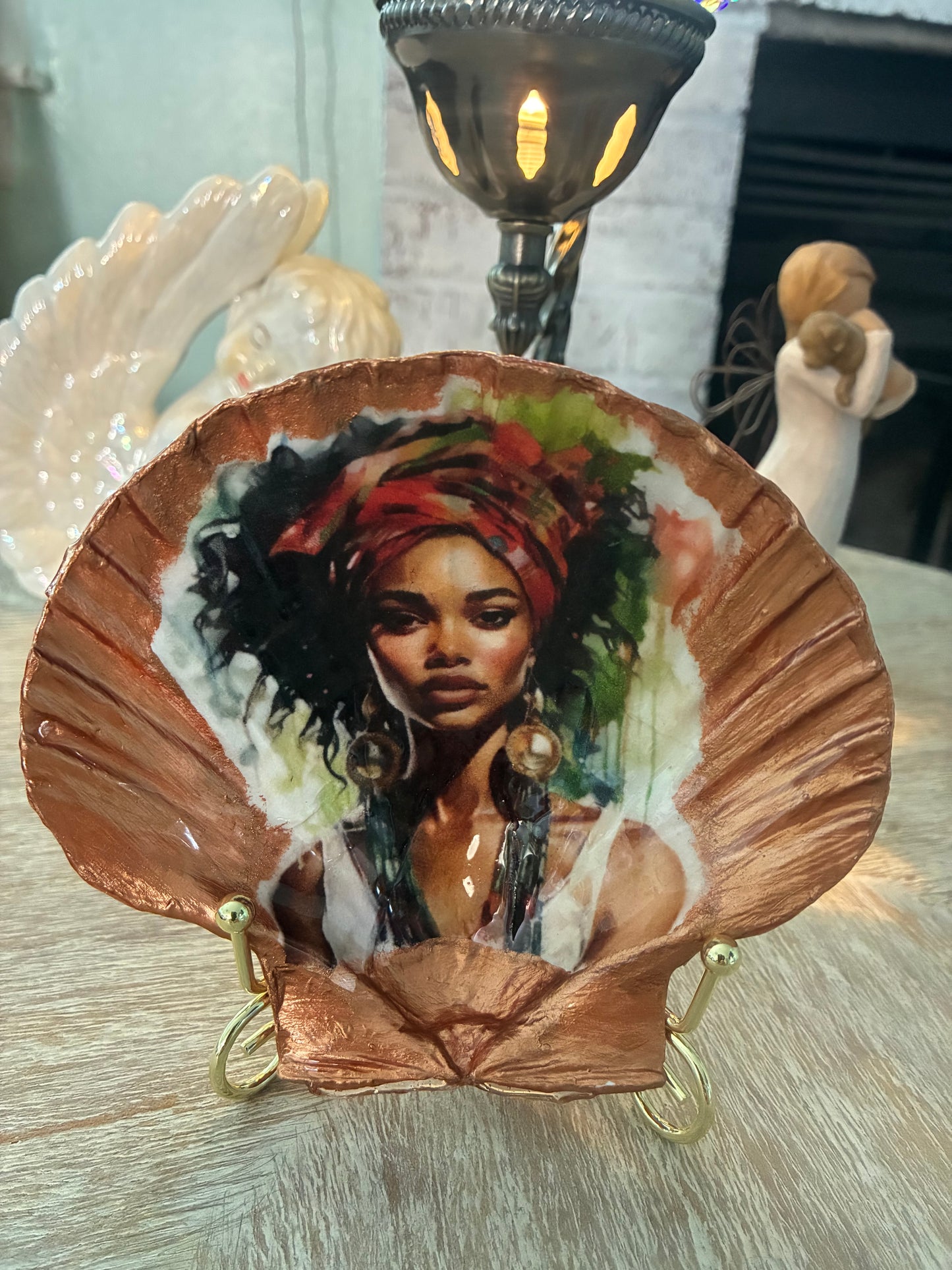 Large Scallop Shell Stunning Black Women