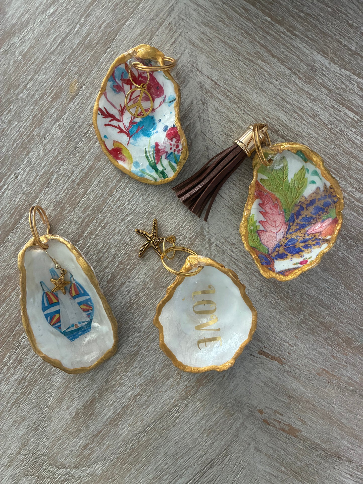 Beach Bag Oyster Shell Charms
