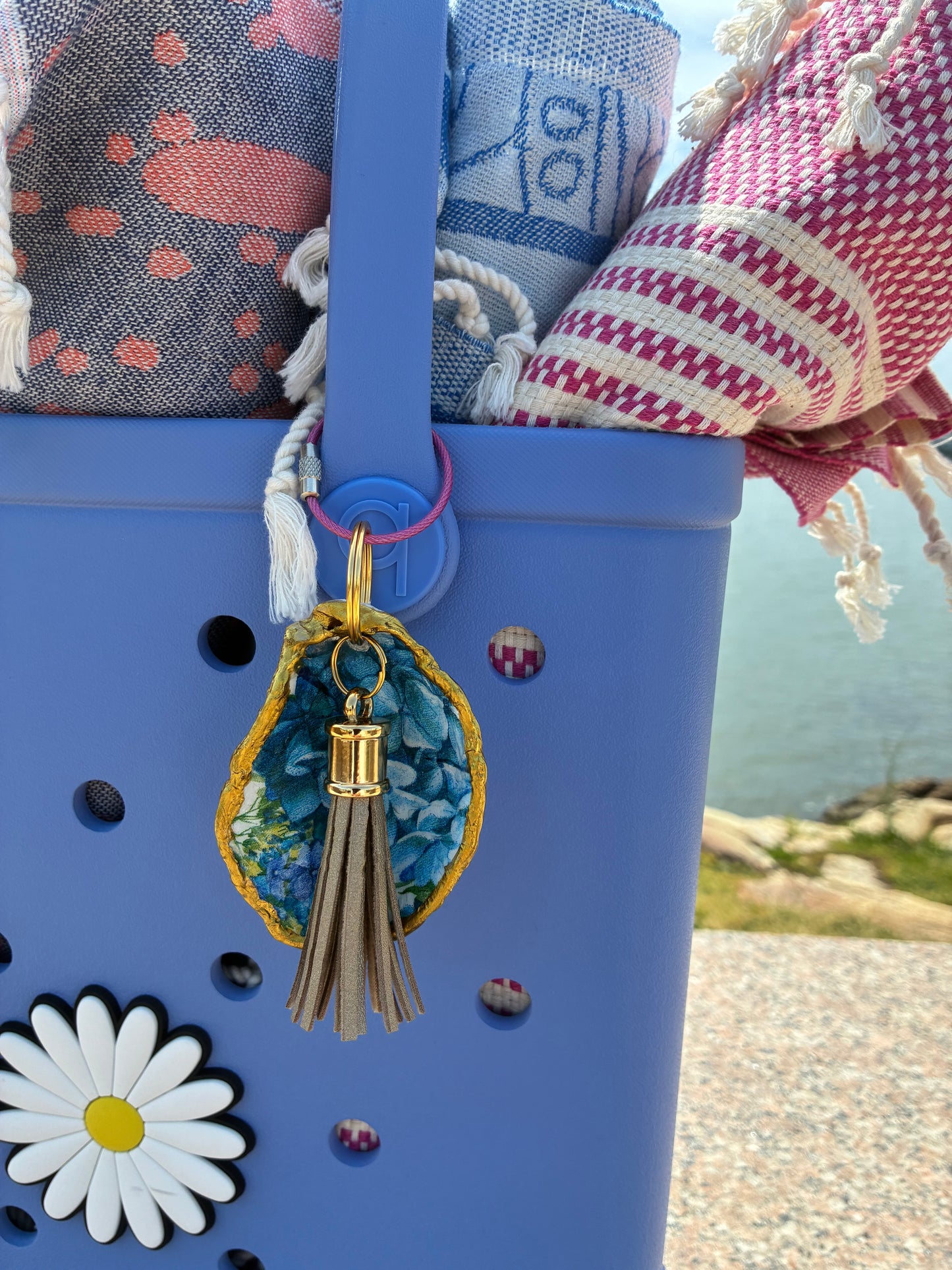 Beach Bag Oyster Shell Charms