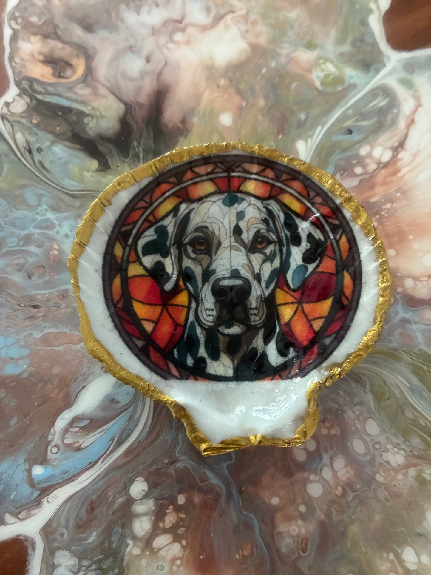 Various Breeds of Dogs on Scallop Shell Magnet