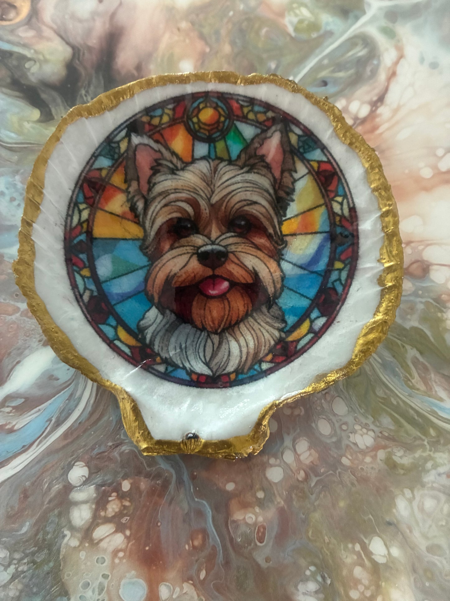Various Breeds of Dogs on Scallop Shell Magnet