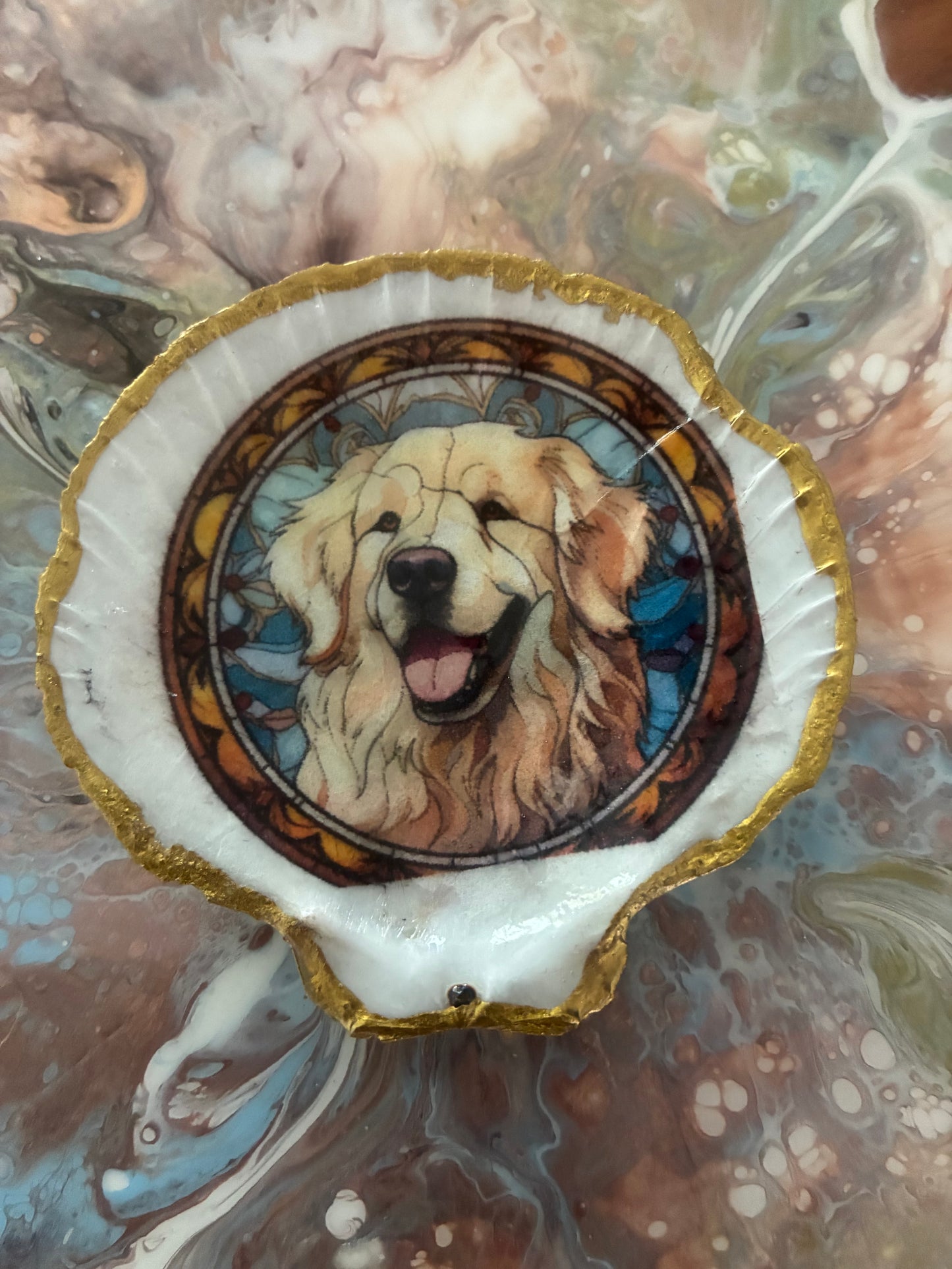 Various Breeds of Dogs on Scallop Shell Magnet