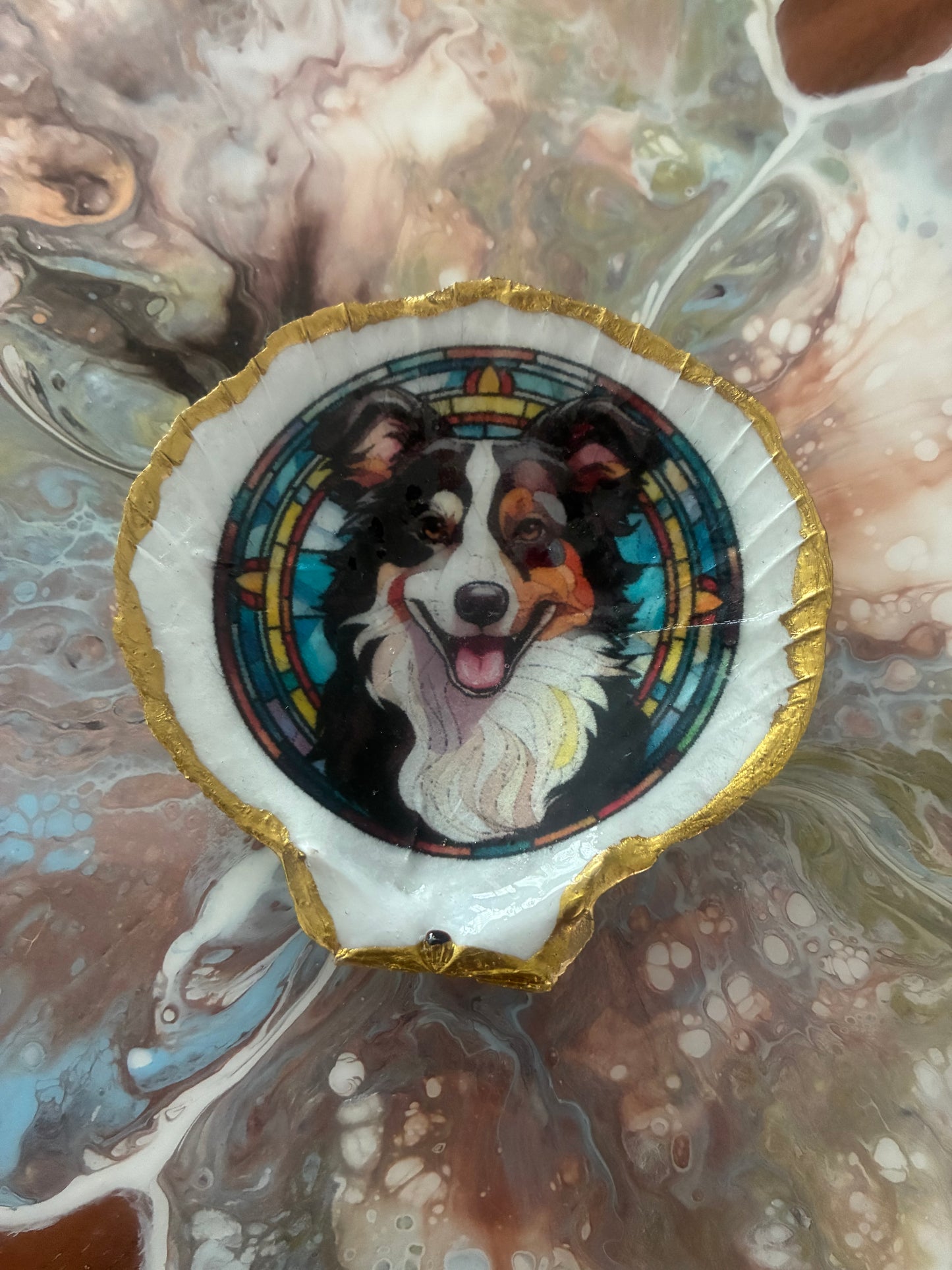 Various Breeds of Dogs on Scallop Shell Magnet