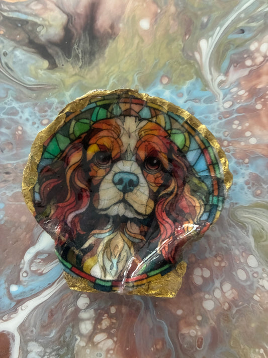 Various Breeds of Dogs on Scallop Shell Magnet