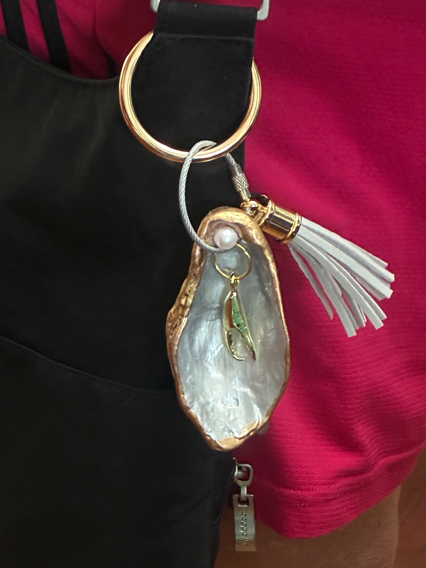 Nautical Bag Charm  - Oyster Shell