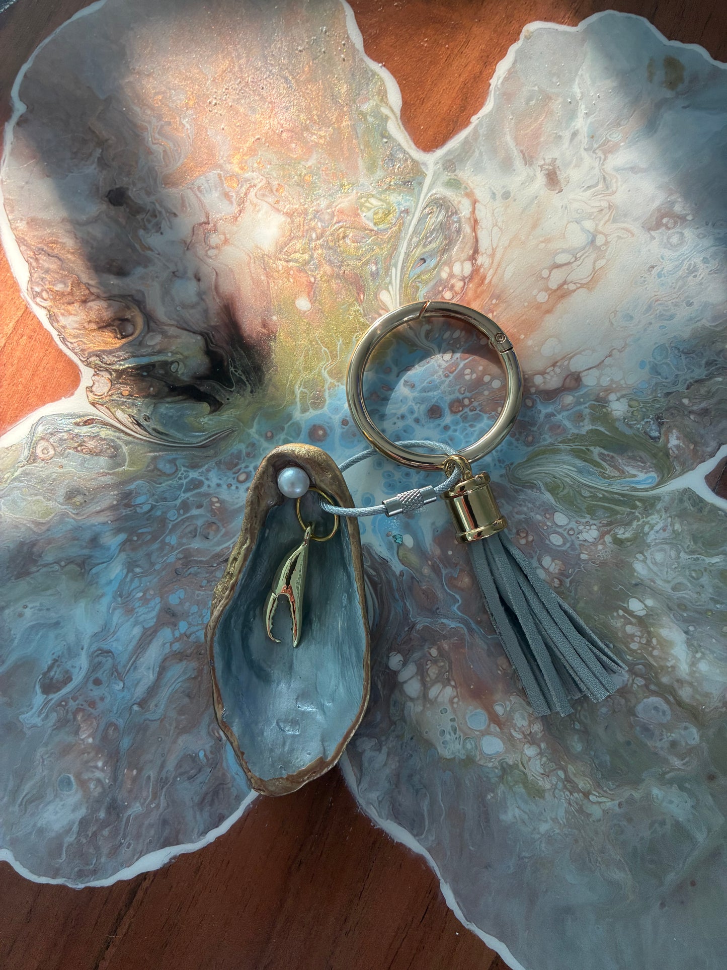 Nautical Bag Charm  - Oyster Shell