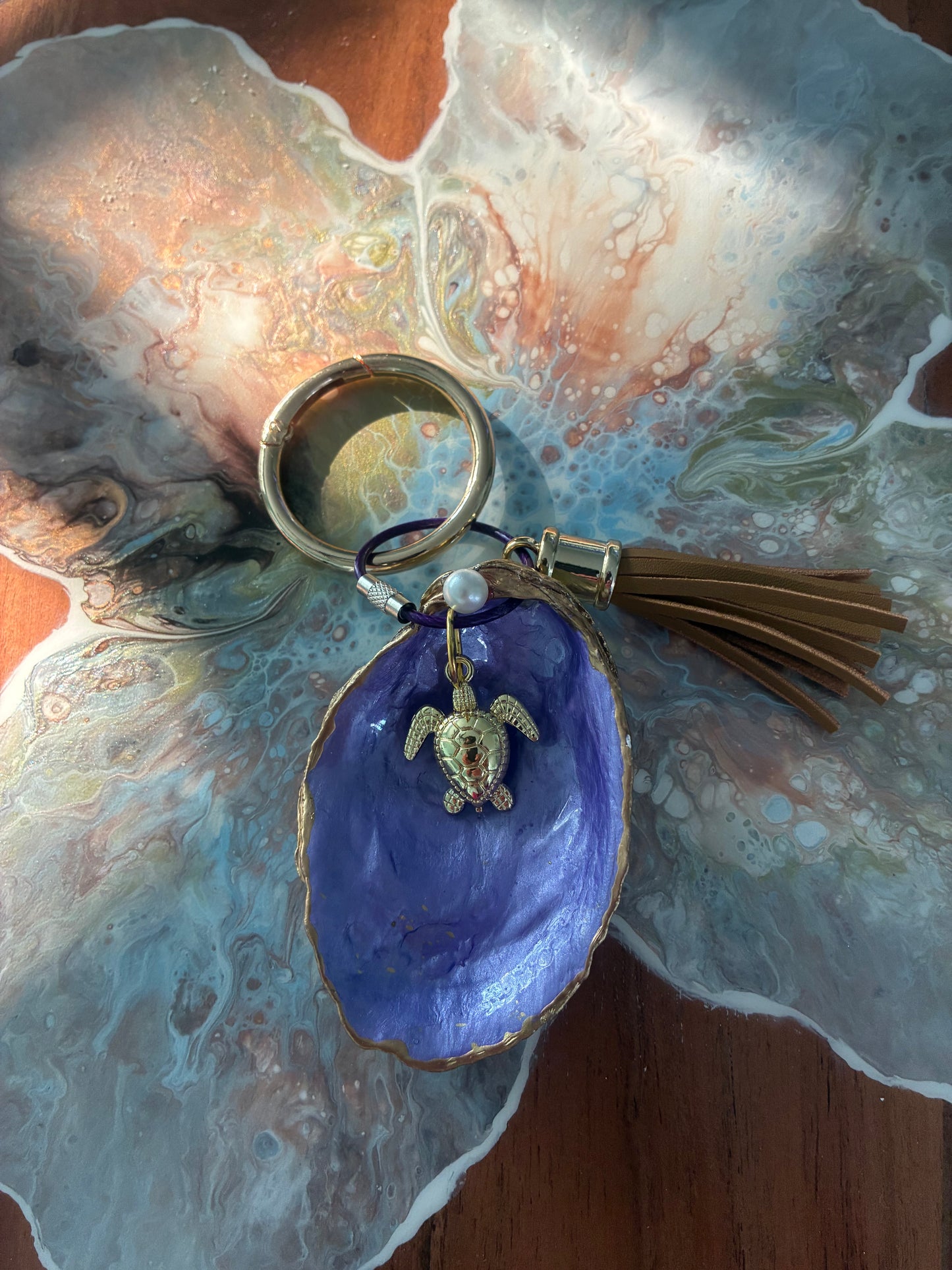 Nautical Bag Charm  - Oyster Shell