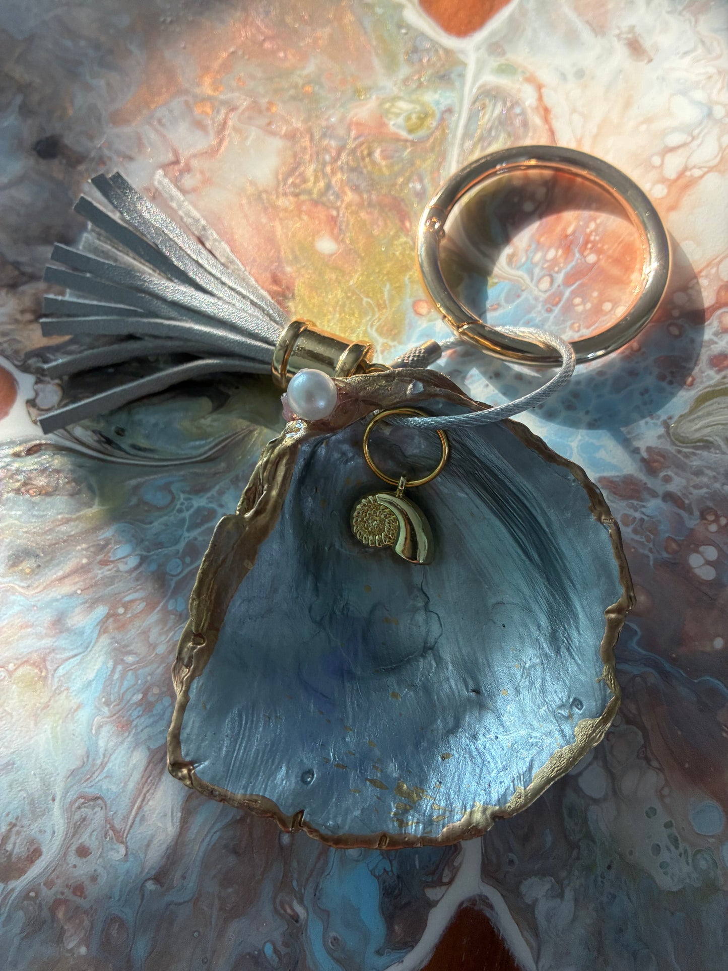 Nautical Bag Charm  - Oyster Shell