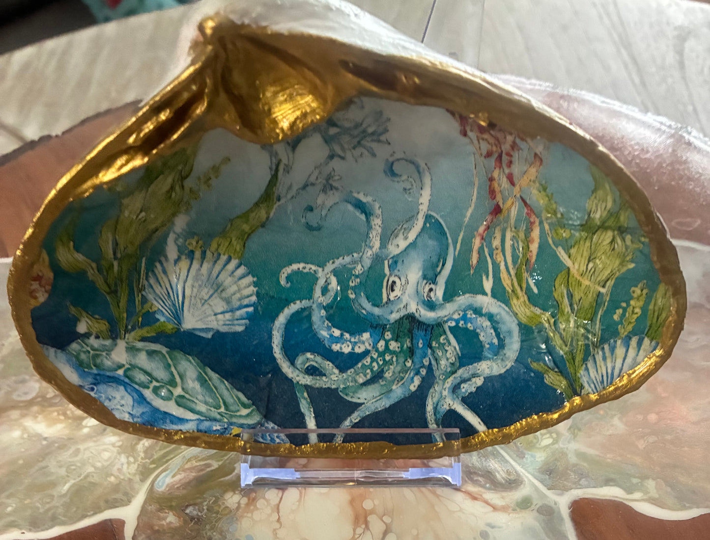 Extra Large Deep Blue Sea Clam Shell