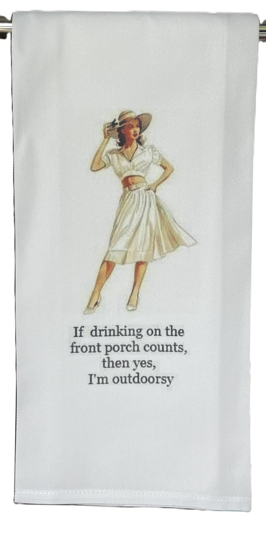 Yes, I'm outdoorsy Tea Towel