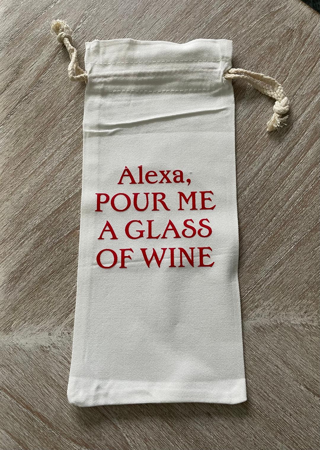 White Canvas Wine Bag