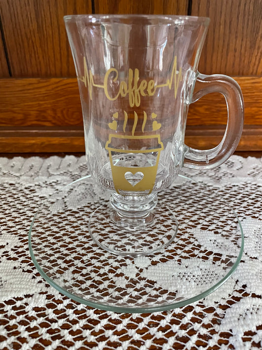 Glass footed Coffee Mug