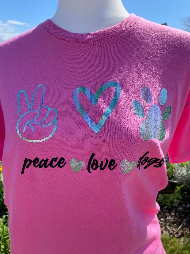 Short Sleeve T-shirt Peace Love Dogs