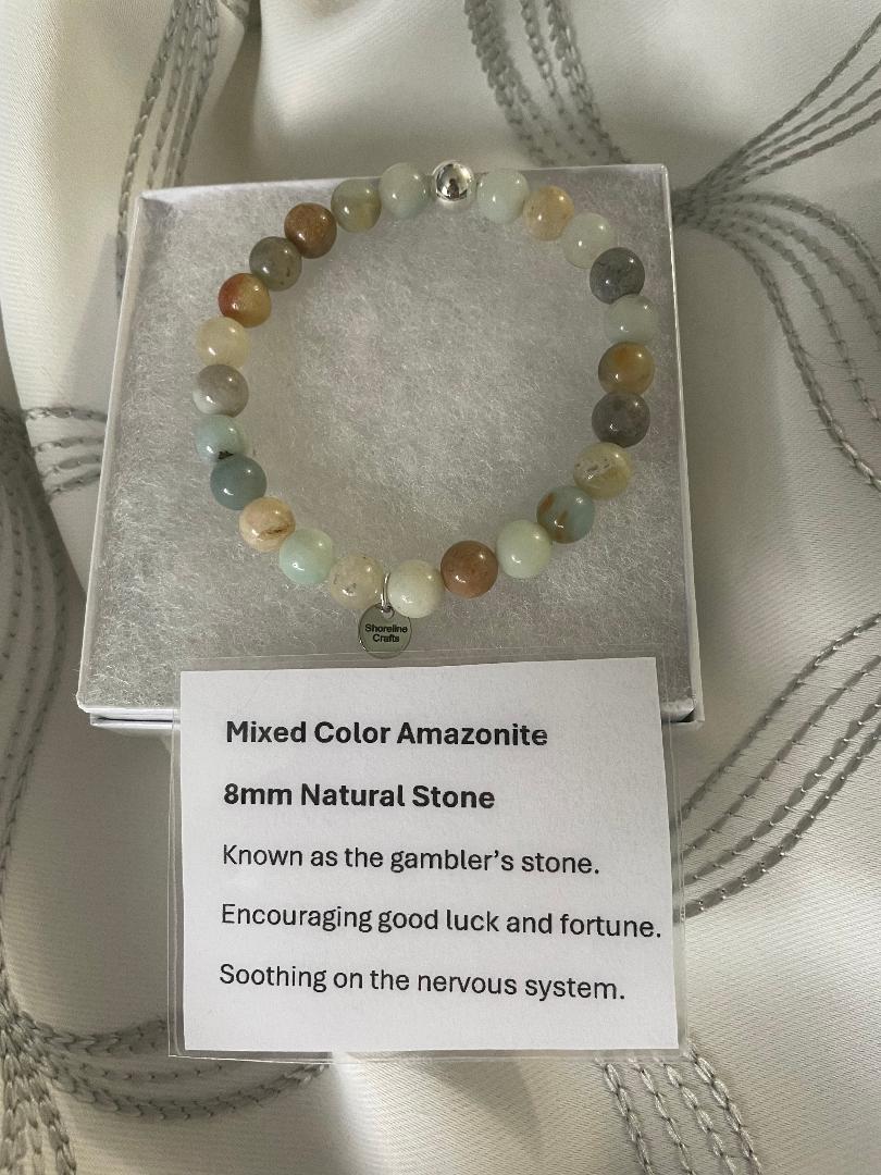 Mixed Color Amazonite Natural Stone  Bracelet