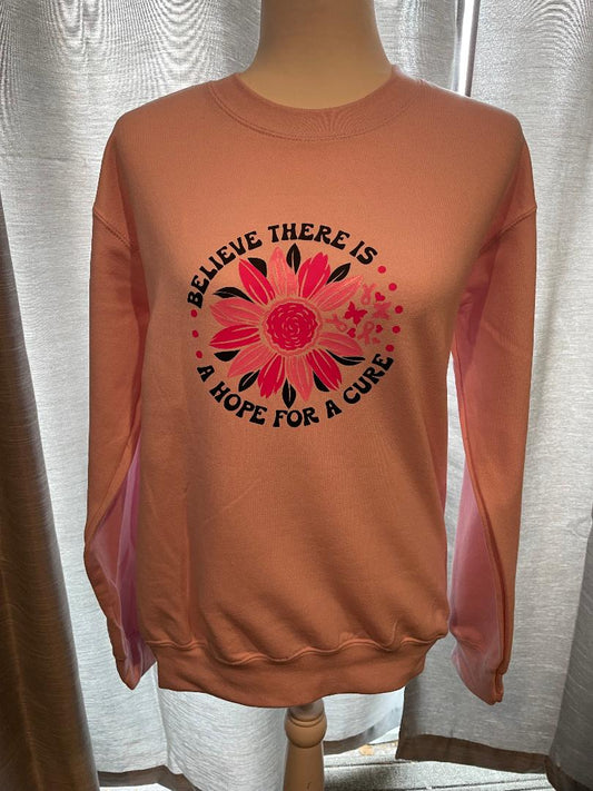 Adult Unisex Heavy Blend Crew Breast Cancer Hope for a Cure Sweatshirt