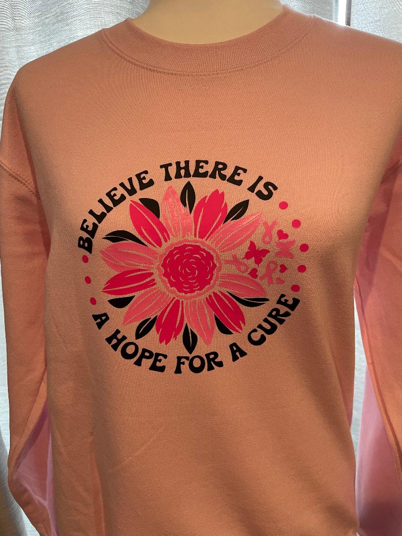 Adult Unisex Heavy Blend Crew Breast Cancer Hope for a Cure Sweatshirt