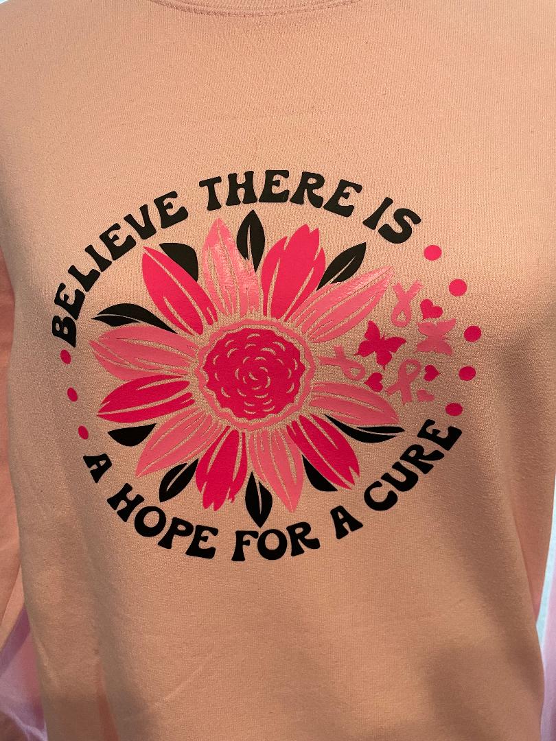 Adult Unisex Heavy Blend Crew Breast Cancer Hope for a Cure Sweatshirt