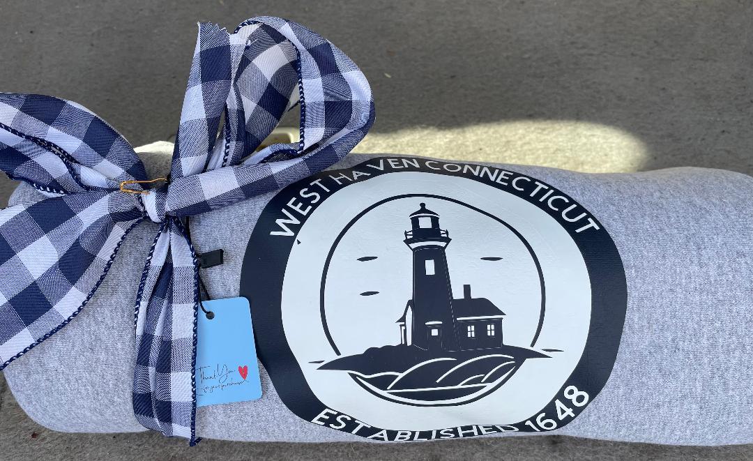 Custom Jersey Knit and Fleece Athletic Heather Blanket -West Haven