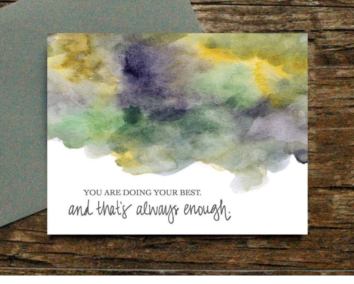 Watercolor Card Your best is Always Enough