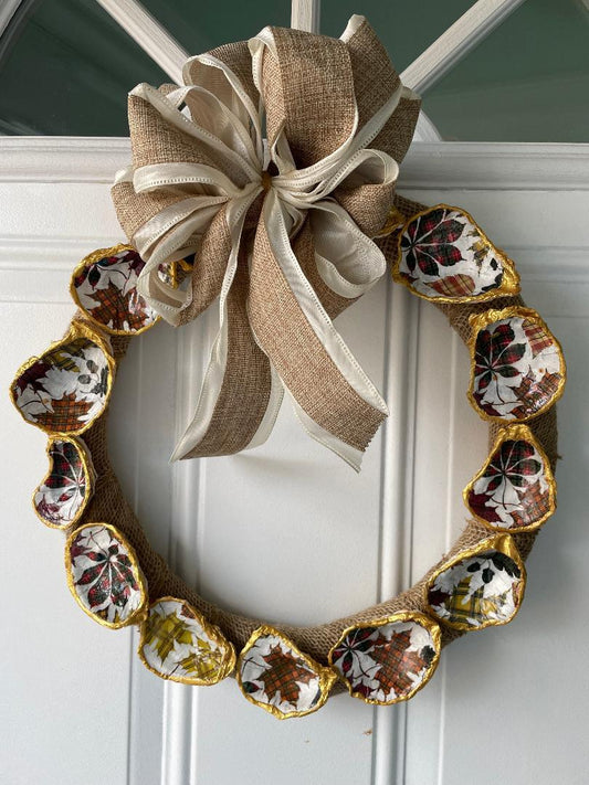 Shell Craft Fall Leaves Wreath
