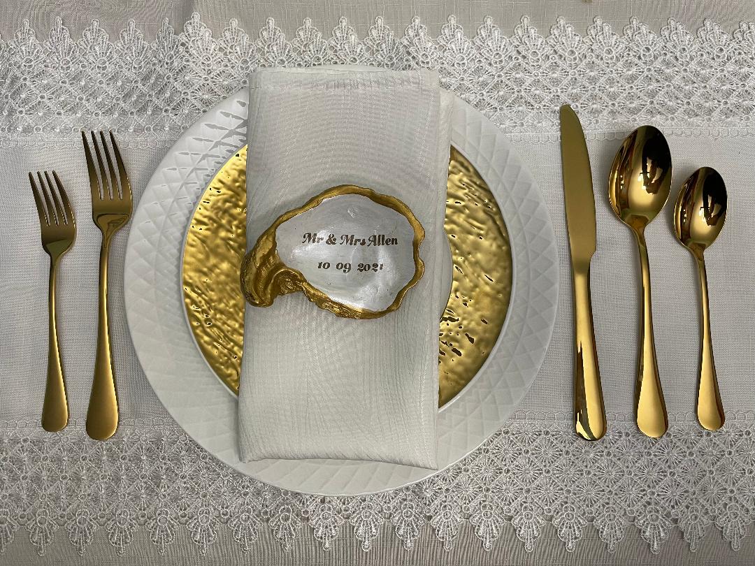 Custom Wedding Oyster Shell Place Setting and Favors