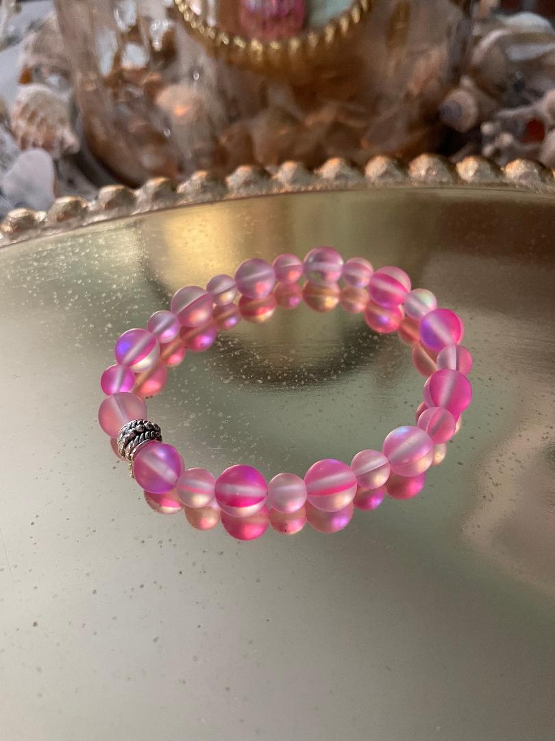 Pink | .925 Sterling Silver | Mermaid Glass Bead Bracelet - Nogu Design -  Special Markets