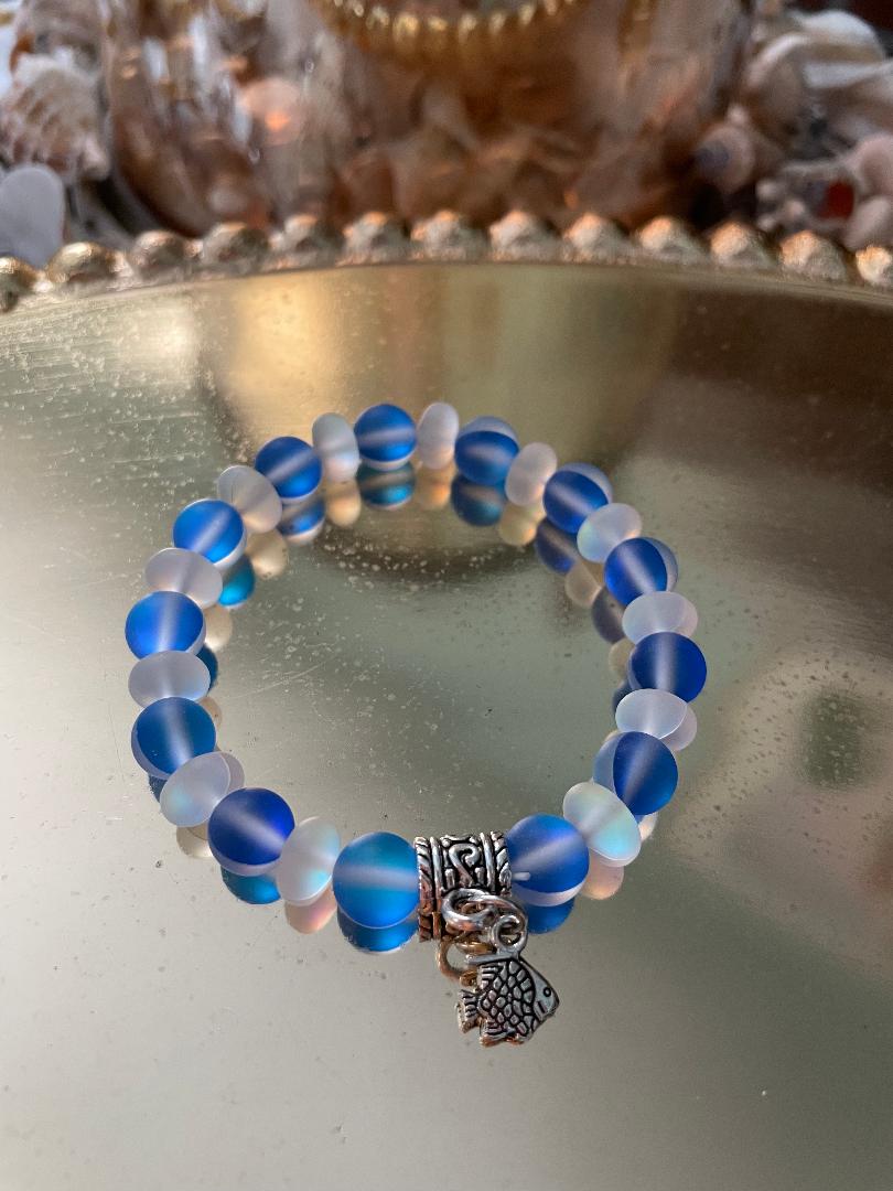 Blue and White Mermaid Bracelet