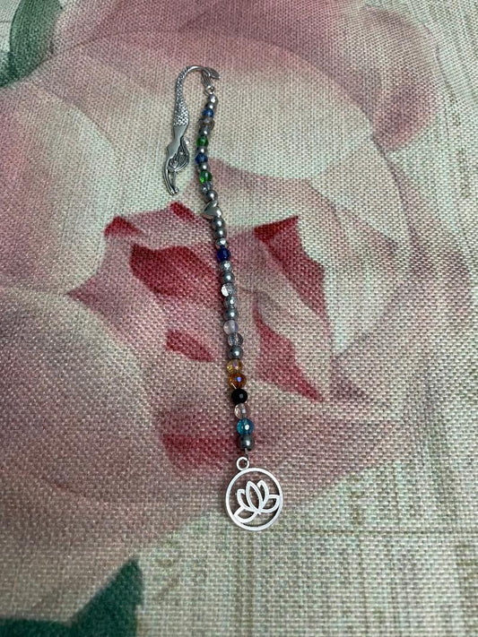 Silver Mermaid Bookmark Multicolor Beads