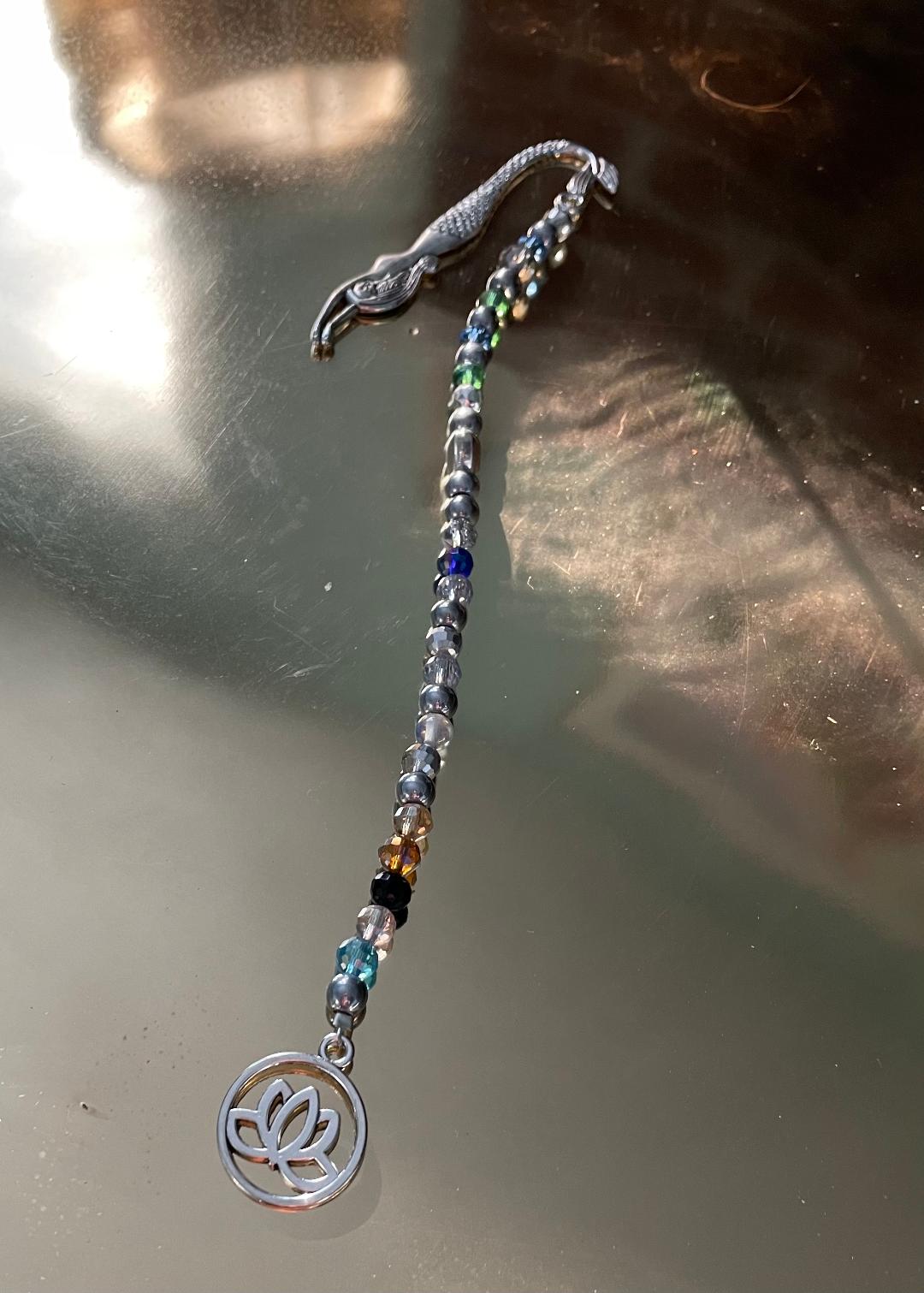 Silver Mermaid Bookmark Multicolor Beads