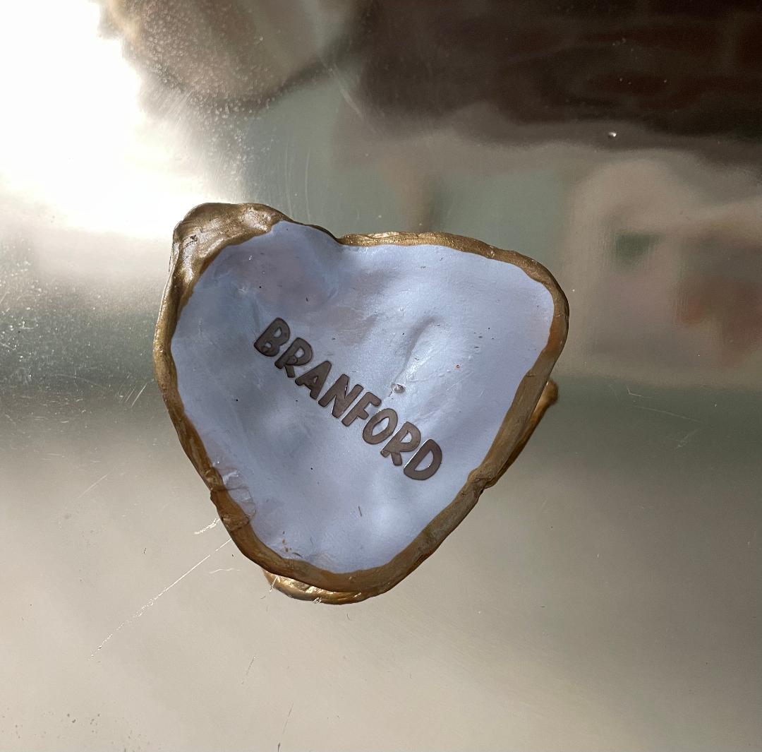 Town Oyster Shell Ornament - Branford or ANY TOWN NAME