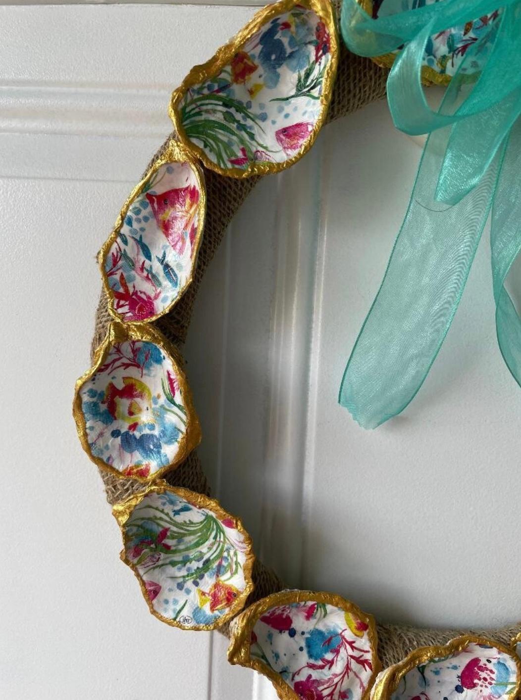 Caribbean Sea Shell Craft Decoupage Wreath