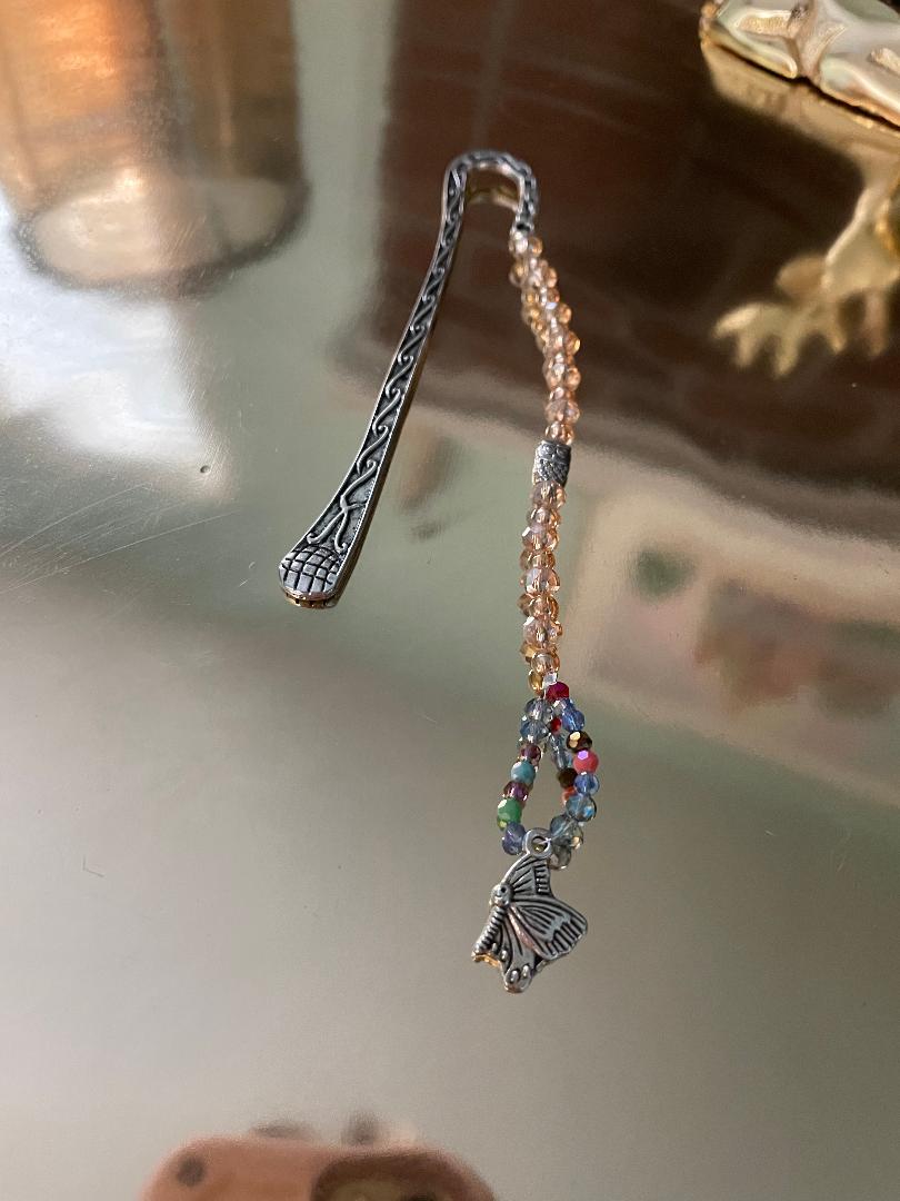 Silver Bookmark with Gold & Butterfly charm