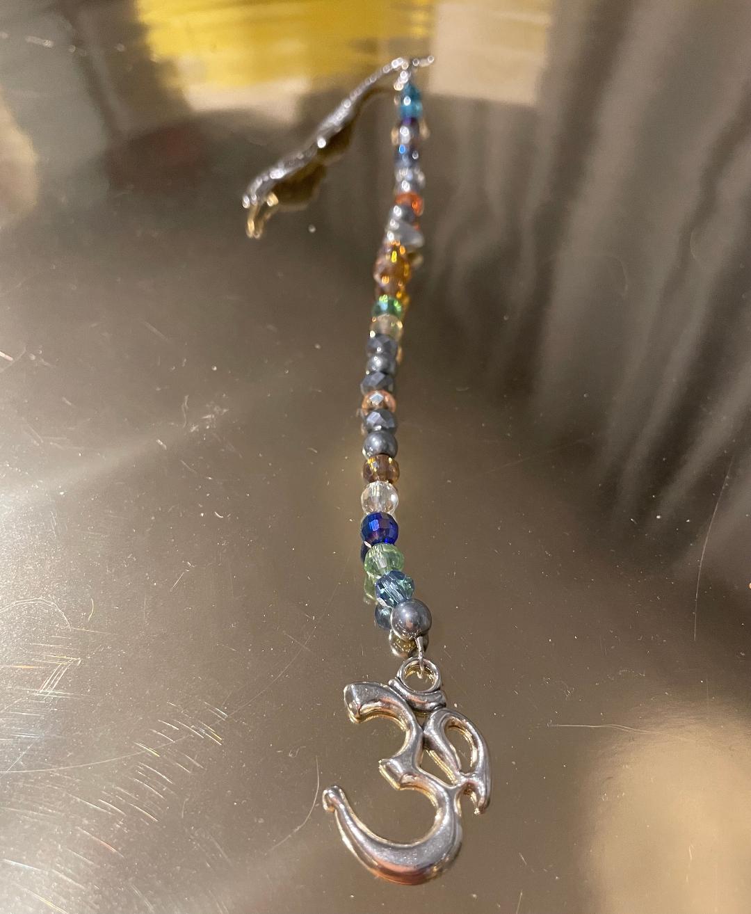 Silver Mermaid Bookmark with Multicolored Beads lotus