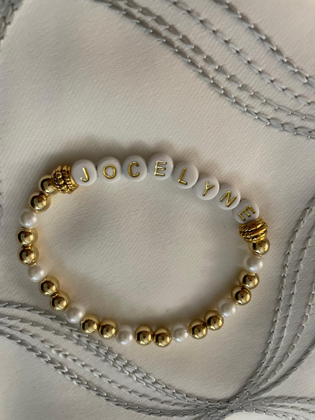 14k Gold Plated and Pearl Personalized