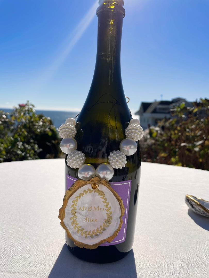 Custom Wedding Wine Bottle Shell Craft Necklace